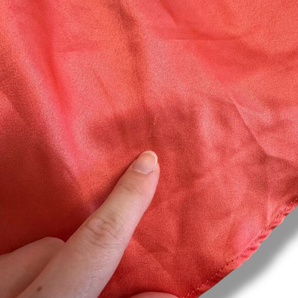 Frederick’s of Hollywood Coral Pink Lace‎ Satin Babydoll Slip Dress Lingerie M - Picture 8 of 10